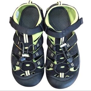 🌈 6/$60, Keen, Little Boys Sandals, Black/Green, Velcro Straps, Size 6